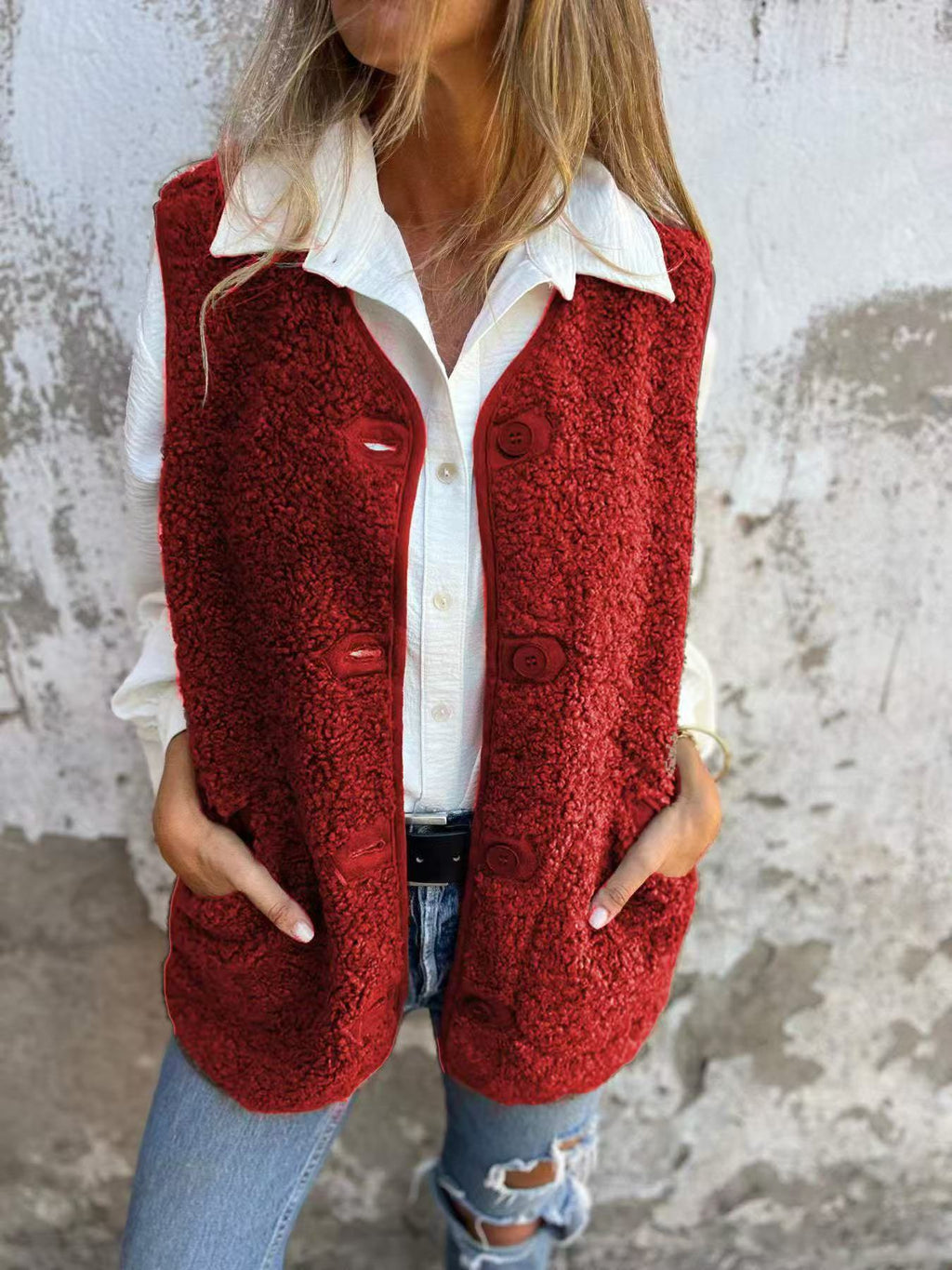 Lambswool Fleece Jacket Vest