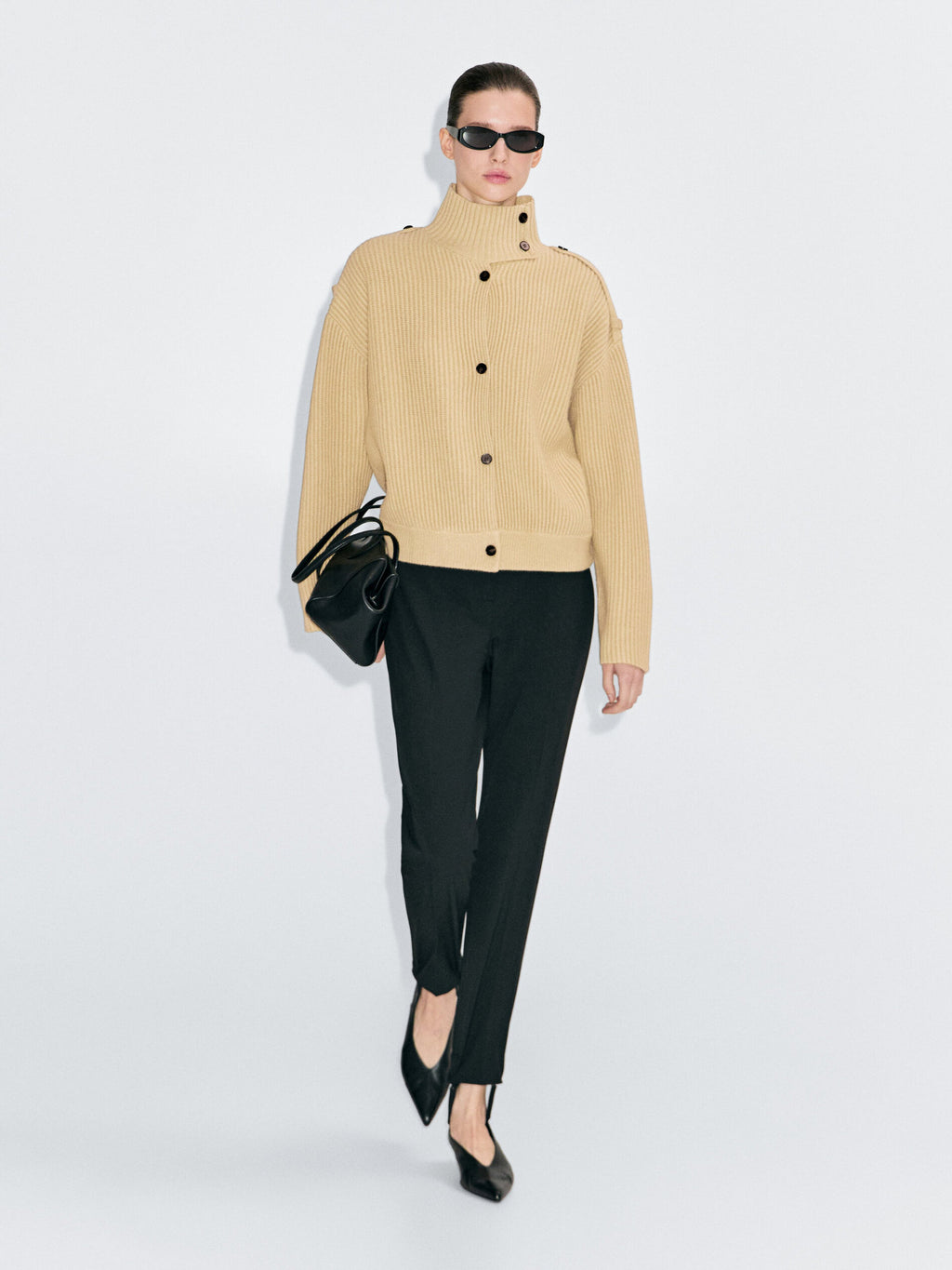 Solenne | Cozy Turtleneck Knit Cardigan