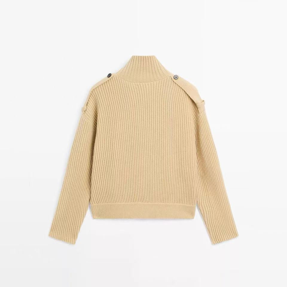Solenne | Cozy Turtleneck Knit Cardigan