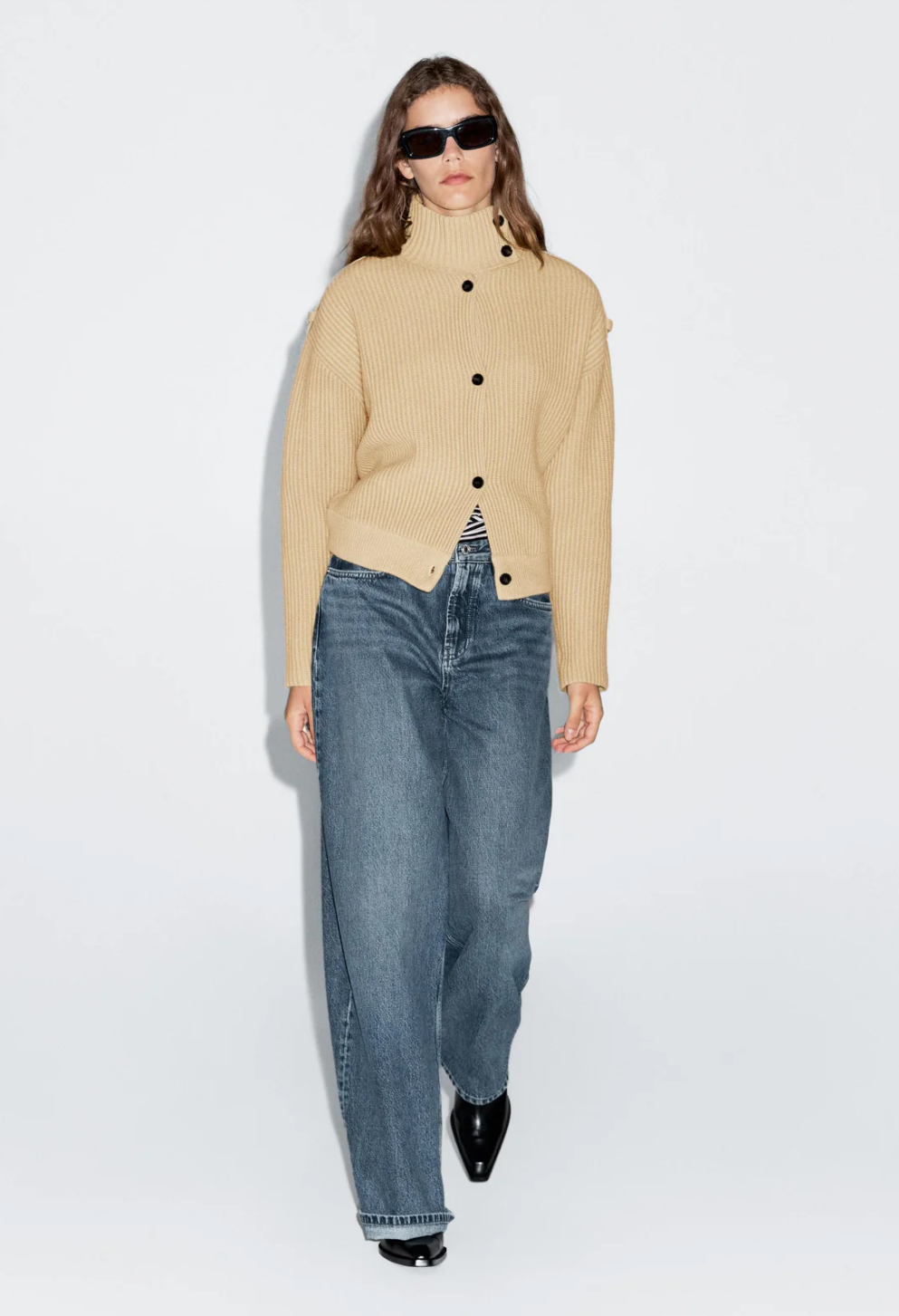 Solenne | Cozy Turtleneck Knit Cardigan