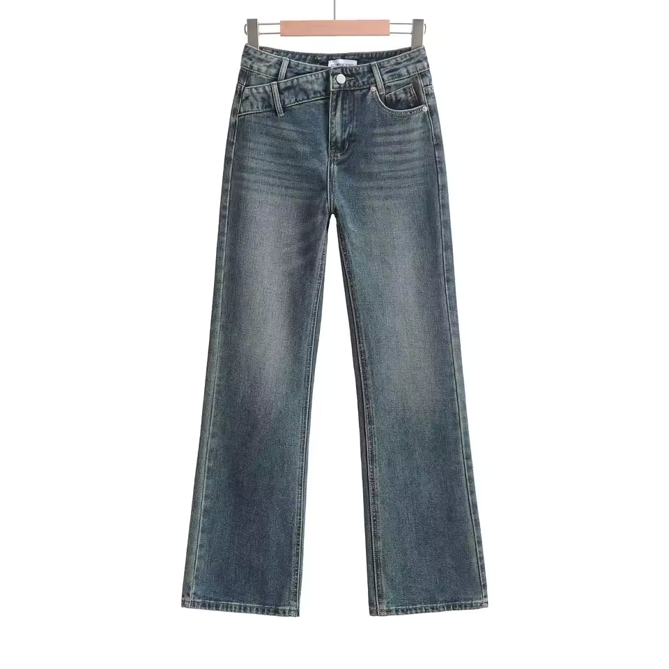 Retro Versatile Wide Leg Jeans